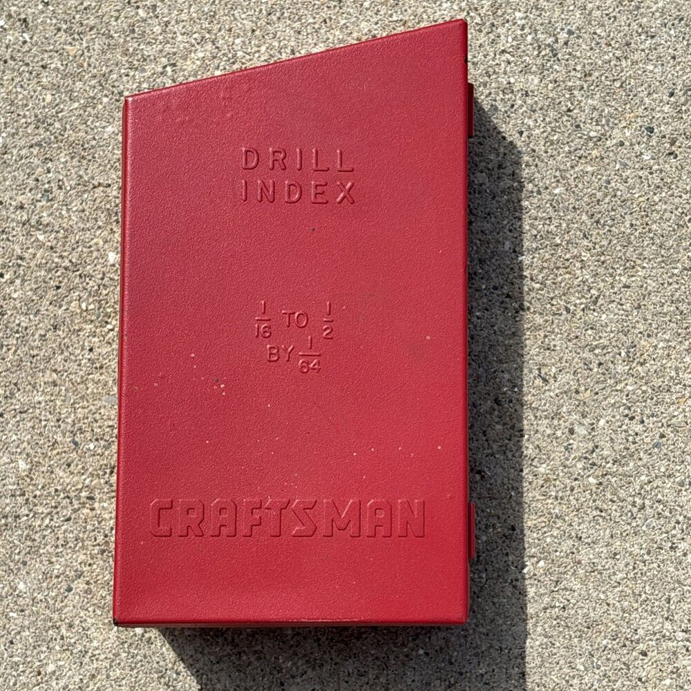 CRAFTSMAN Drill Bit Index Set with Metal Case 29 pc 1/16" - 1/2" Red